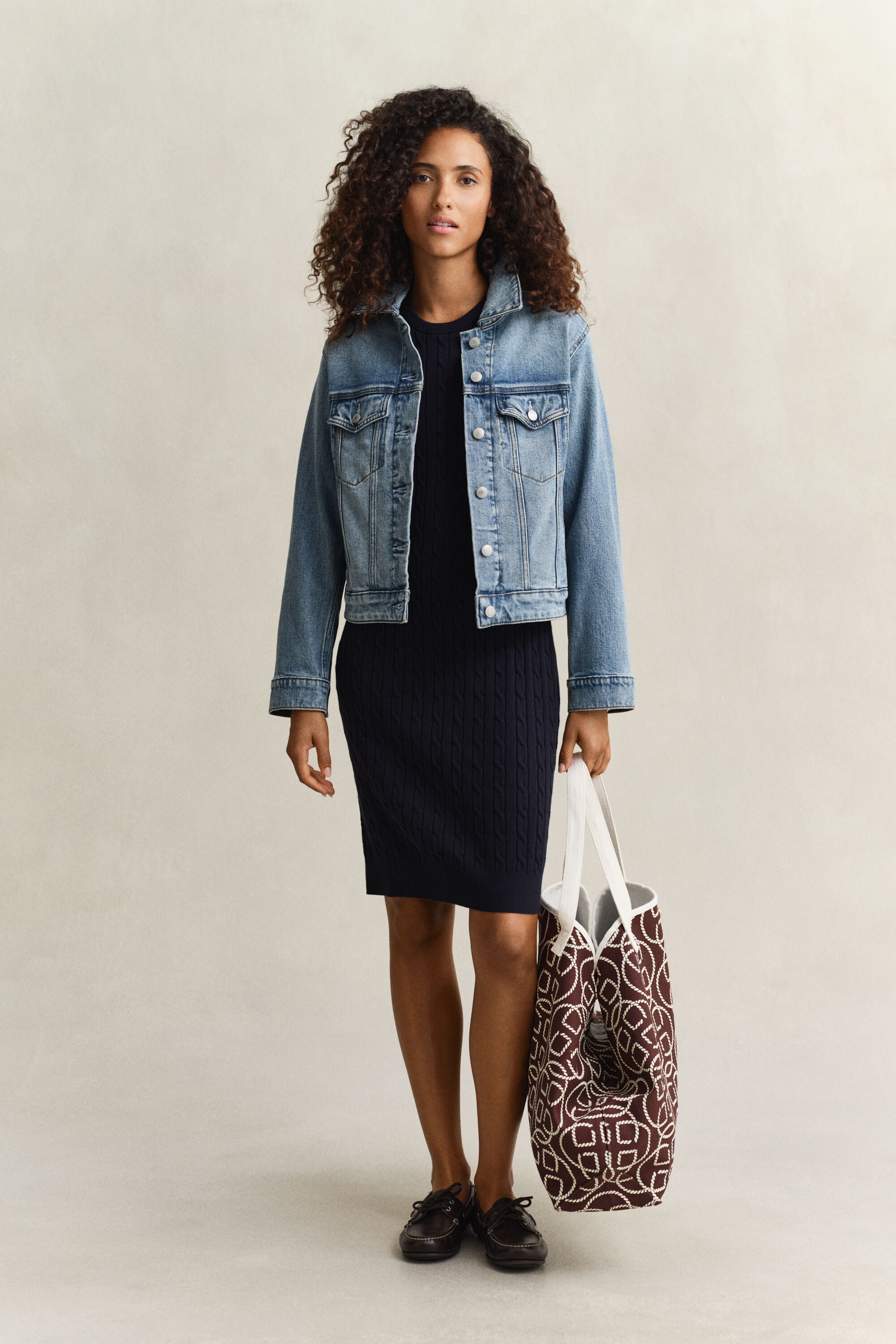 Gebreide kabeljurk van katoen