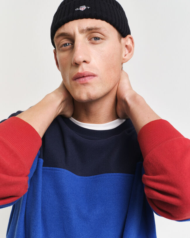 Sweatshirt met ronde hals en kleurblok