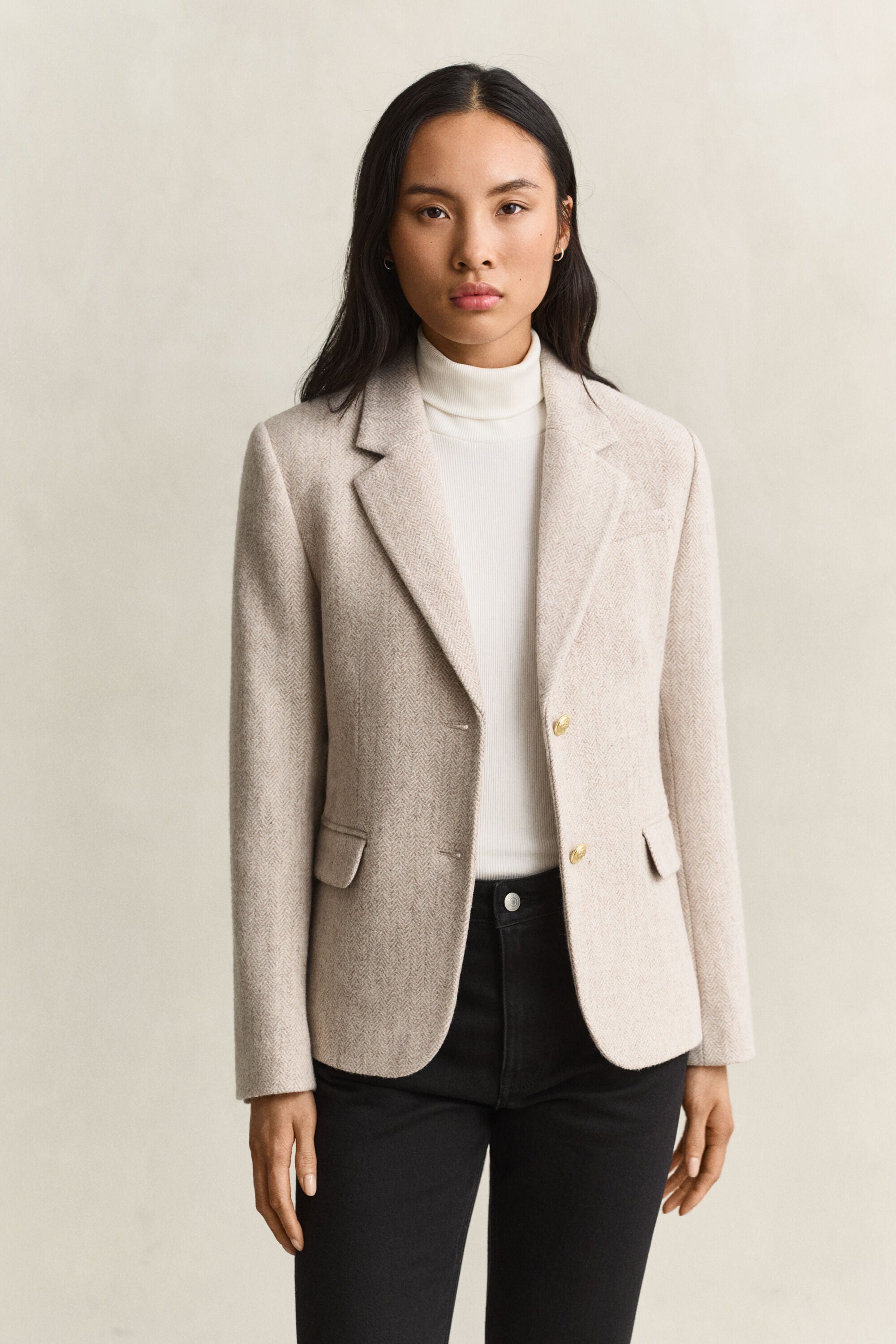 Blazer met visgraatmotief