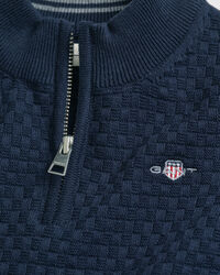 Kids trui met korte rits en microtextuur