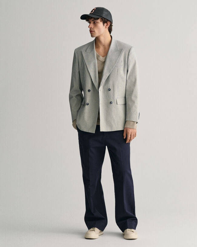 Oversized gestreepte double-breasted blazer