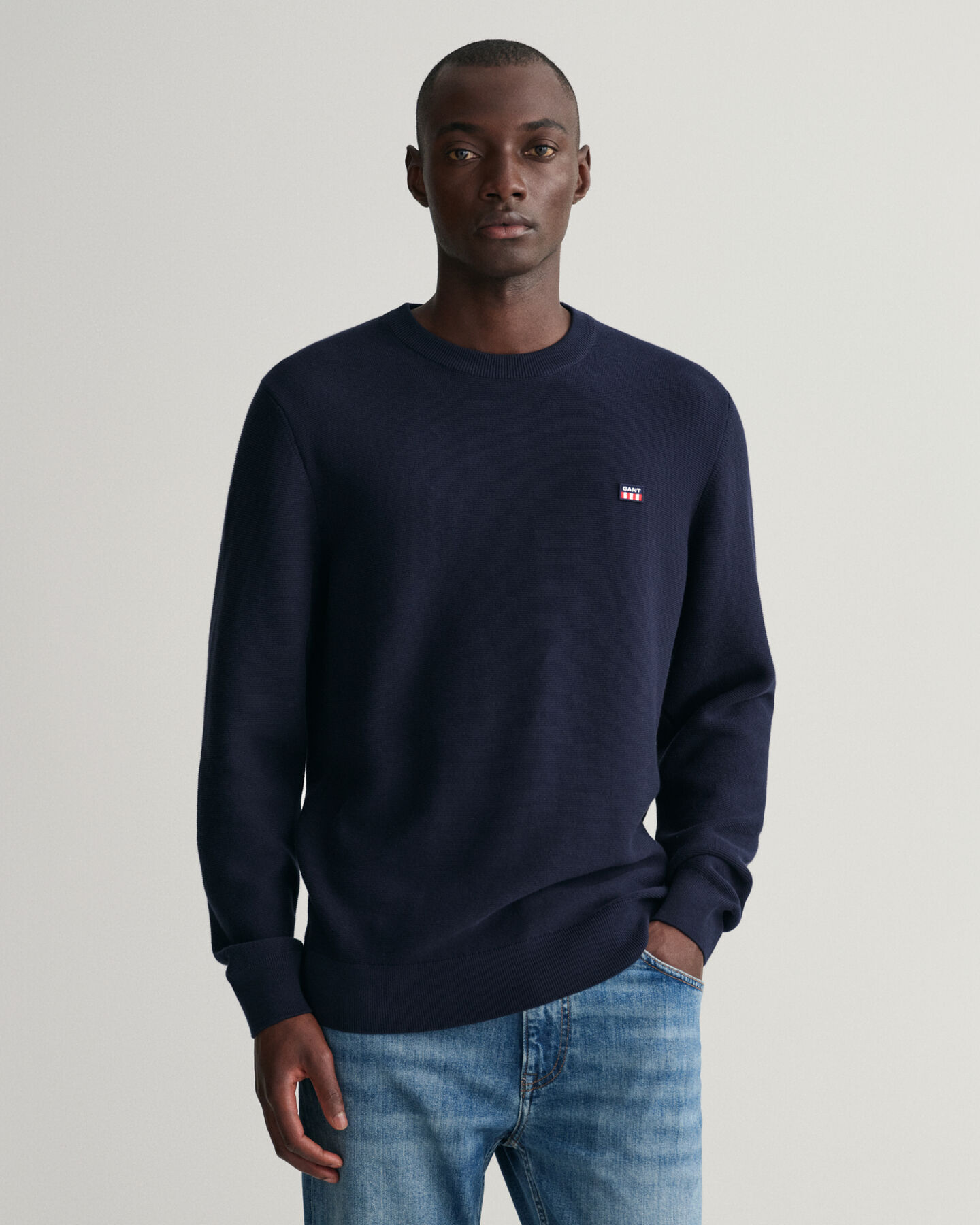 Trui met ronde hals met lichte structuur