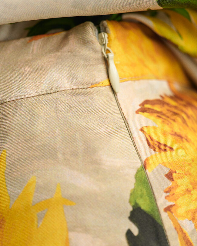 Sunflower-print broek met wijde pijpen van zijde