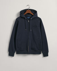 Tonal Shield hoodie met ritssluiting