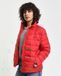 Licht donsjack met logo