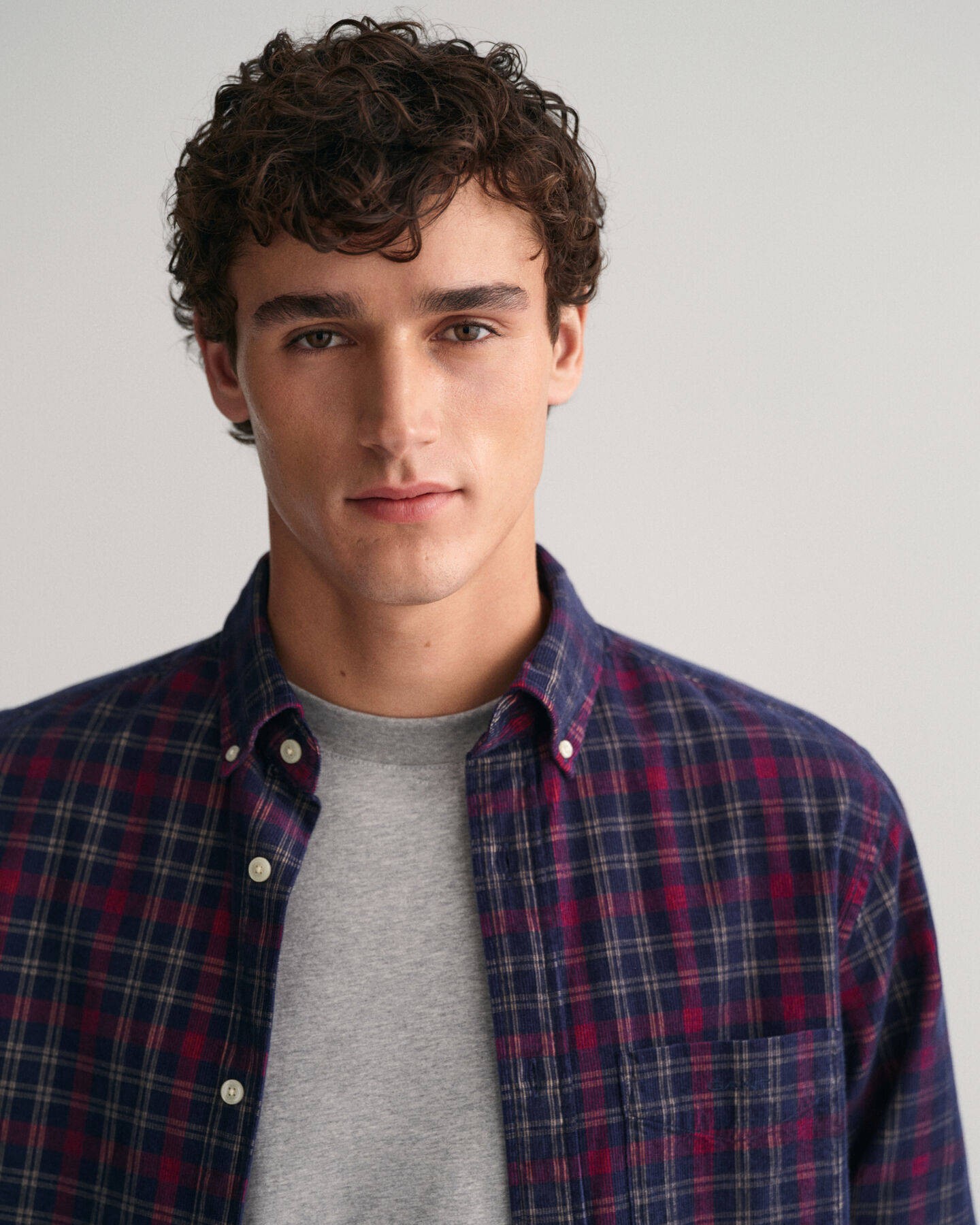 Regular Fit geruit corduroy overhemd