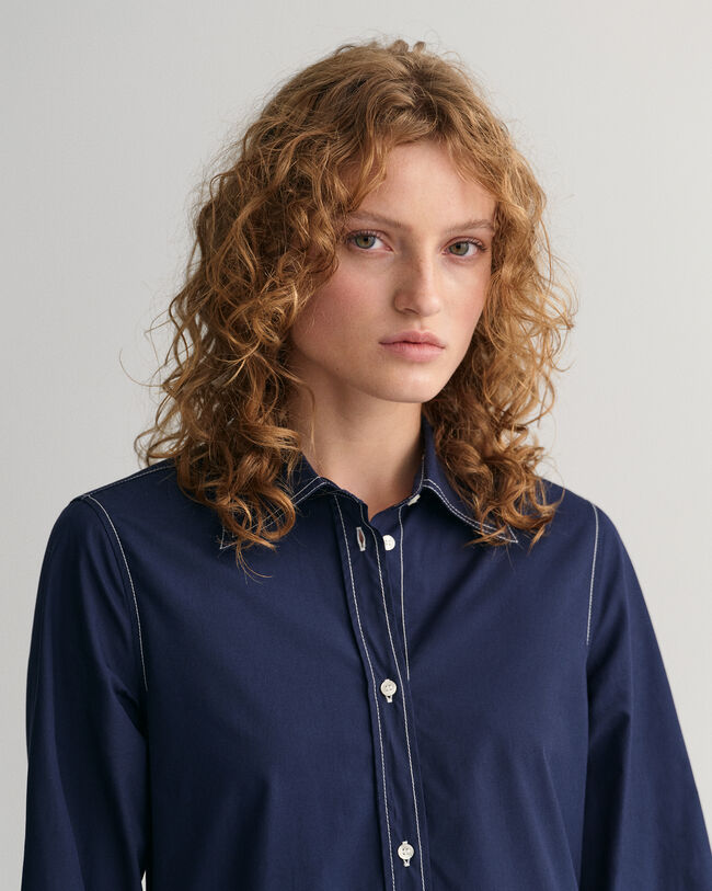 Overhemdjurk met contrasterend stiksel