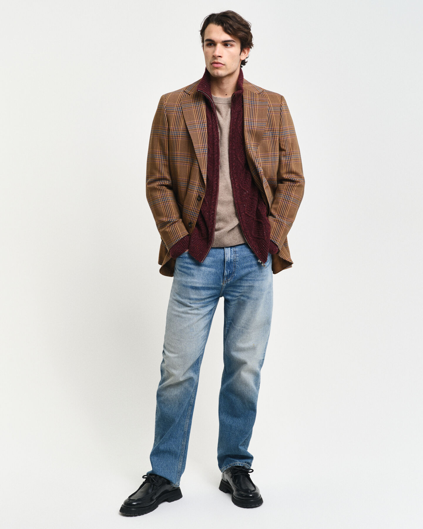 Kabelgebreid vest met rits