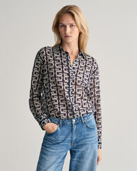 Relaxed Fit G Patterned blouse van katoen en zijde
