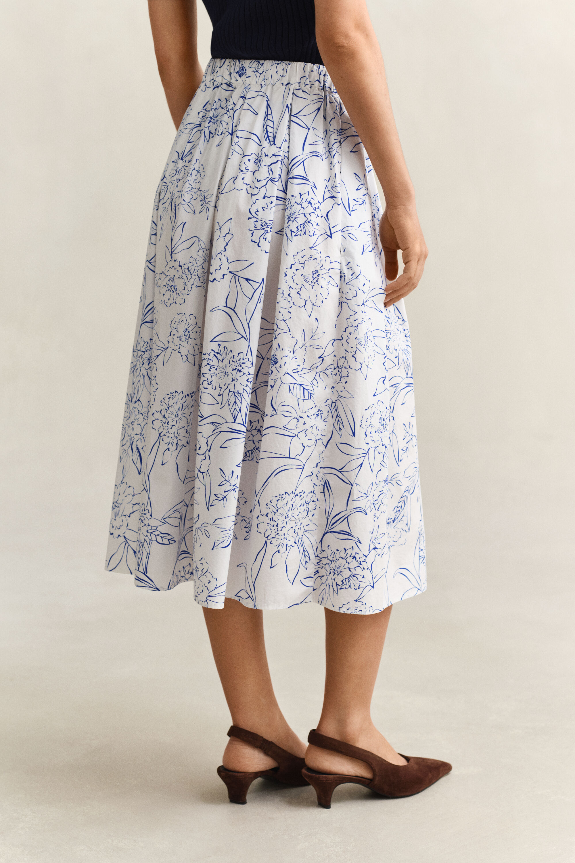 Midirok met bloemenprint