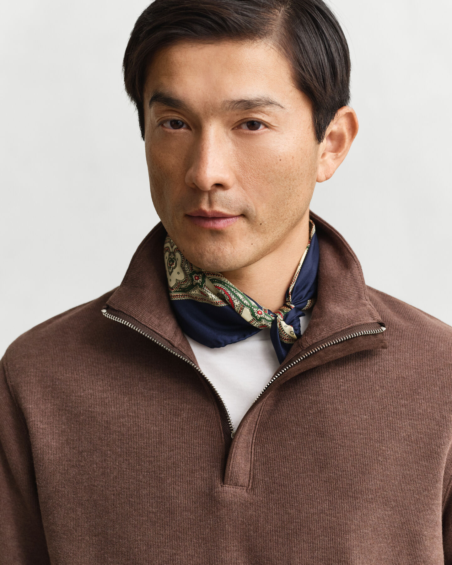 Light Sacker Rib sweatshirt met korte rits