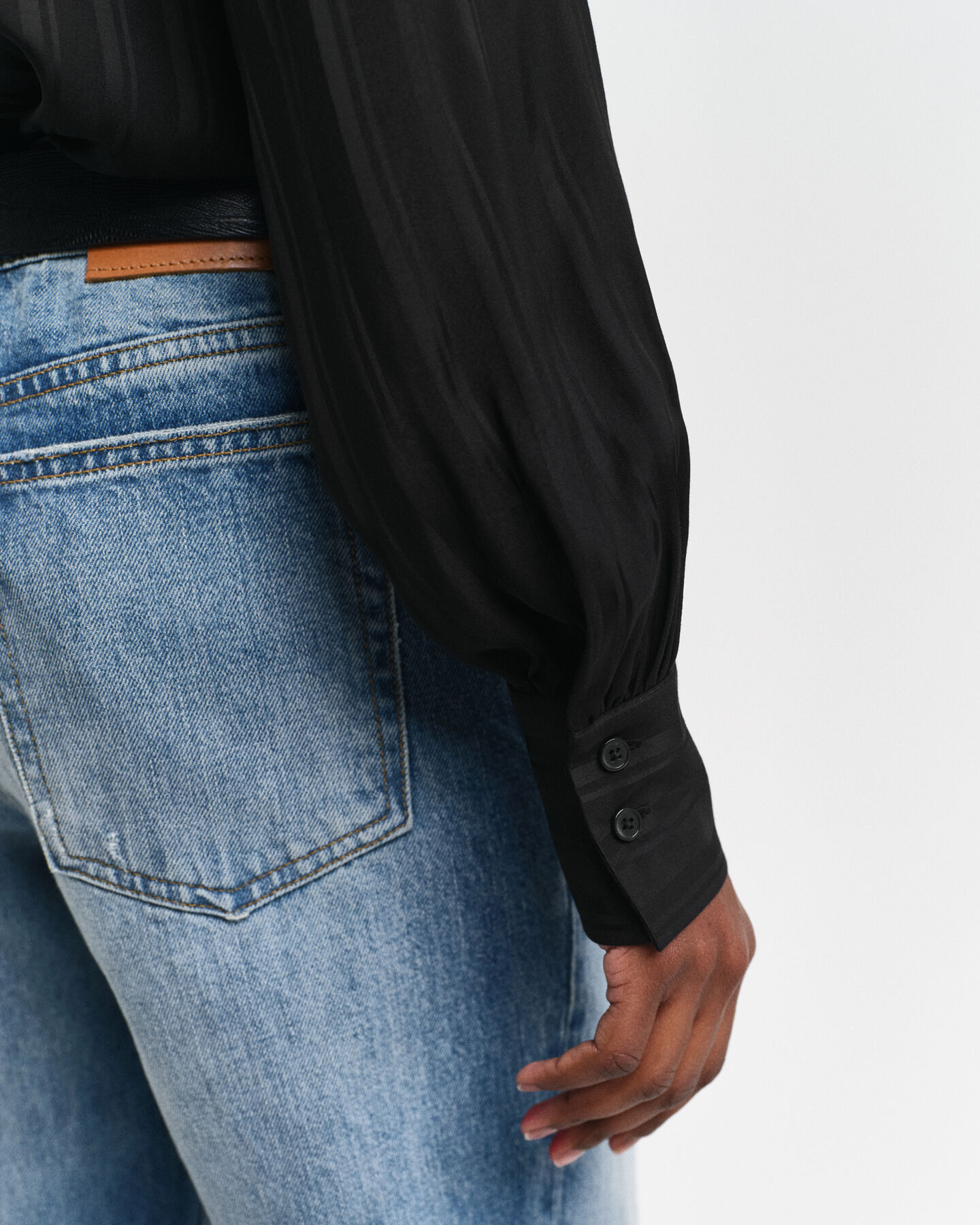 Regular Fit satijnen overhemd met strepen