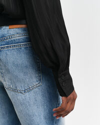 Regular Fit satijnen overhemd met strepen