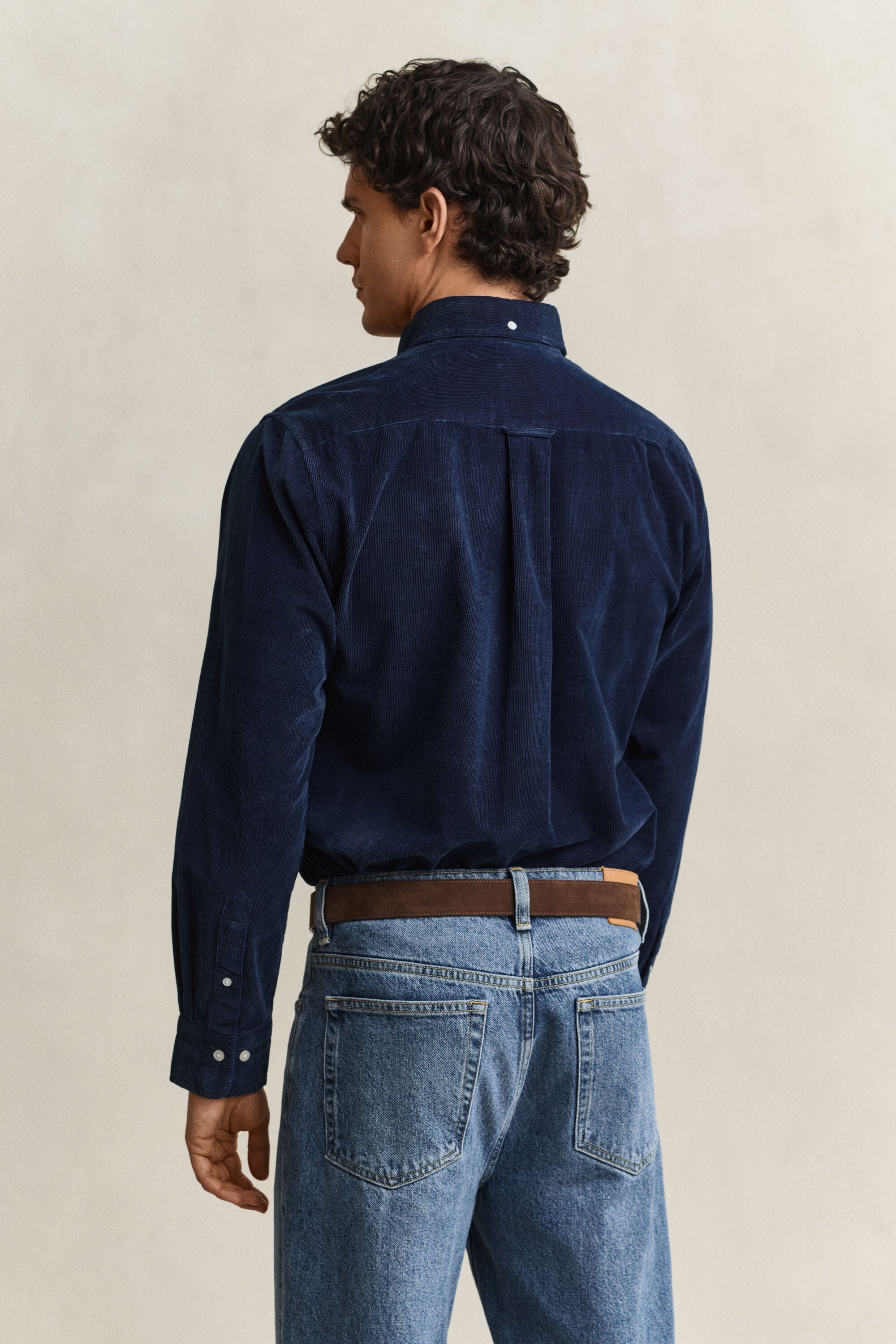 Indigo corduroy overhemd