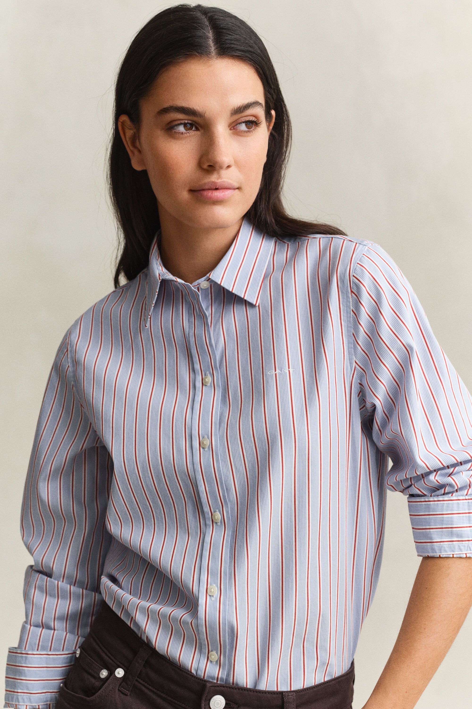 Regular Fit Classic gestreept overhemd van poplin