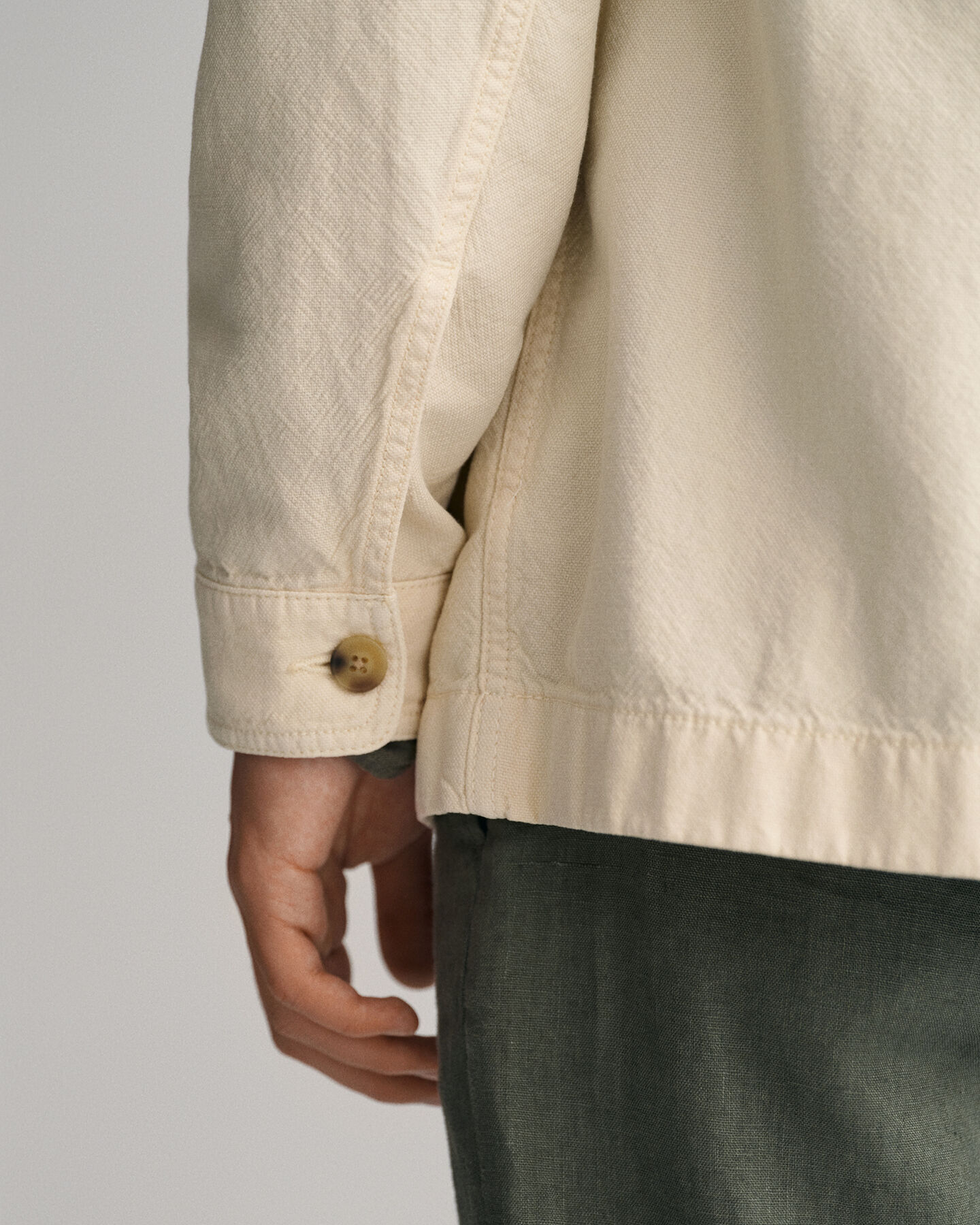 Speciaal geverfd overshirt van katoen en linnen