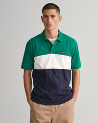 Piqué poloshirt met kleurblokken