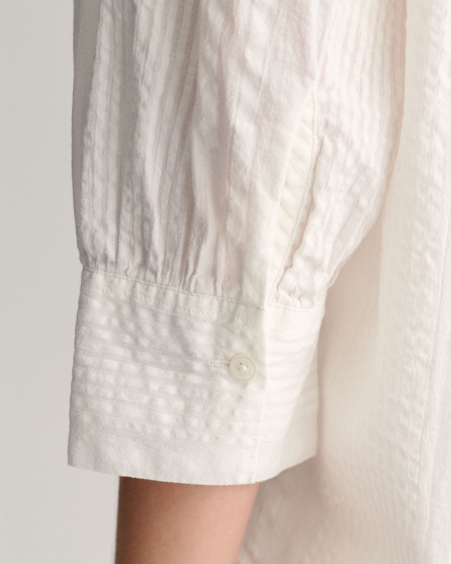 Relaxed Fit Seersucker Popover blouse met strepen