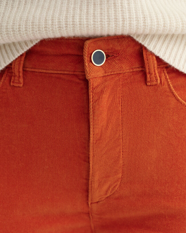 Farla Slim Fit cropped jeans van corduroy