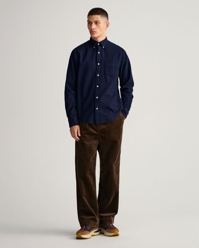 Regular Fit overhemd met visgraatmotief