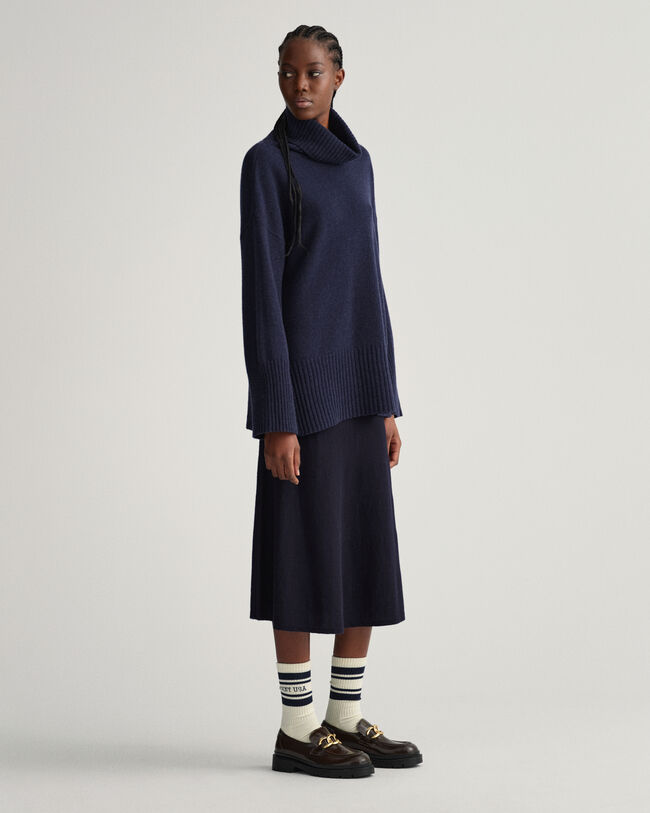 Lounge sweater met rolkraag