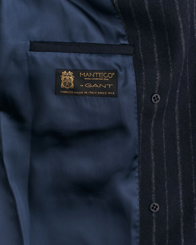 Wollen jas met krijtstreep