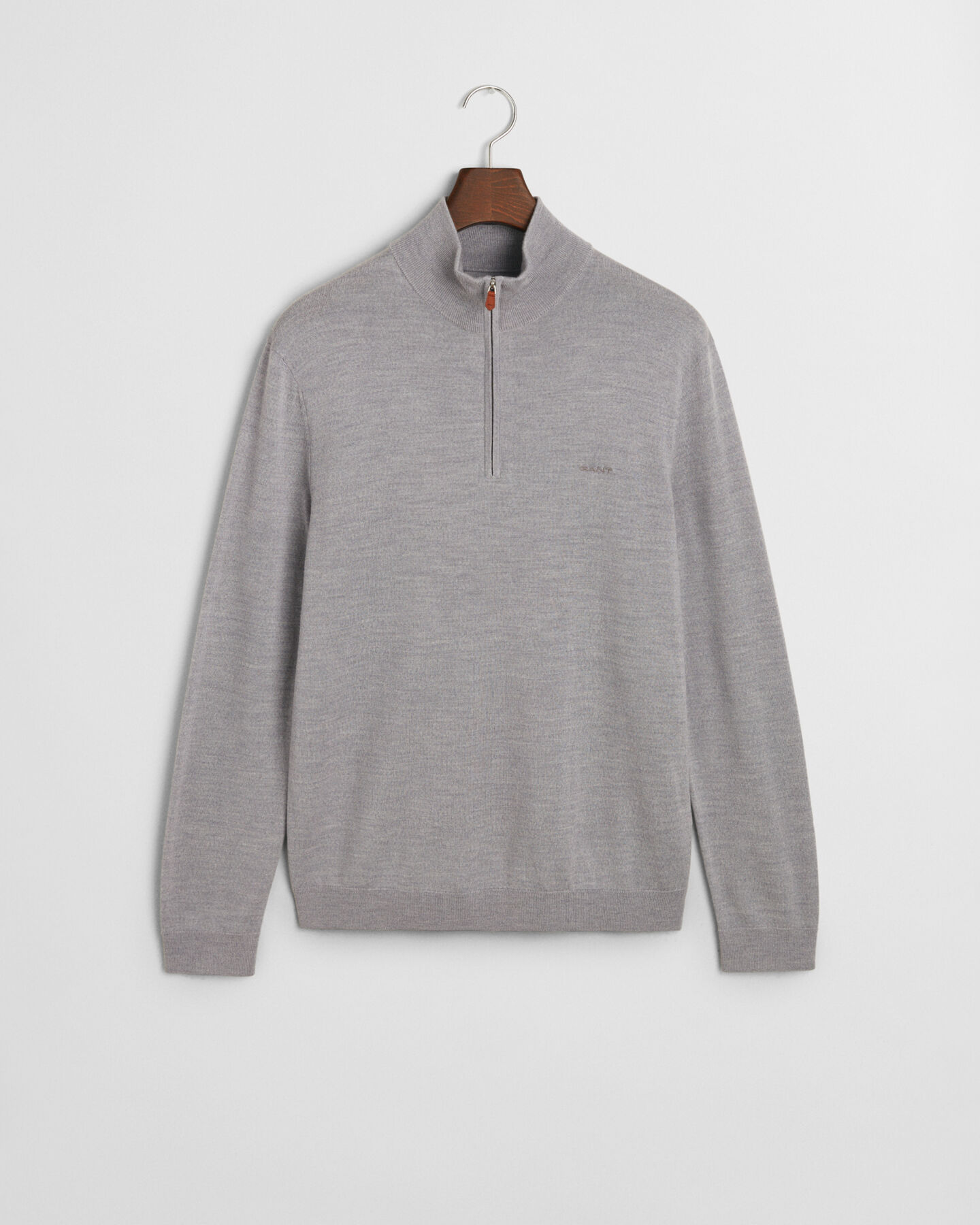 Trui met korte rits van extra fijne merinoswol