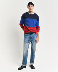 Sweatshirt met ronde hals en kleurblok