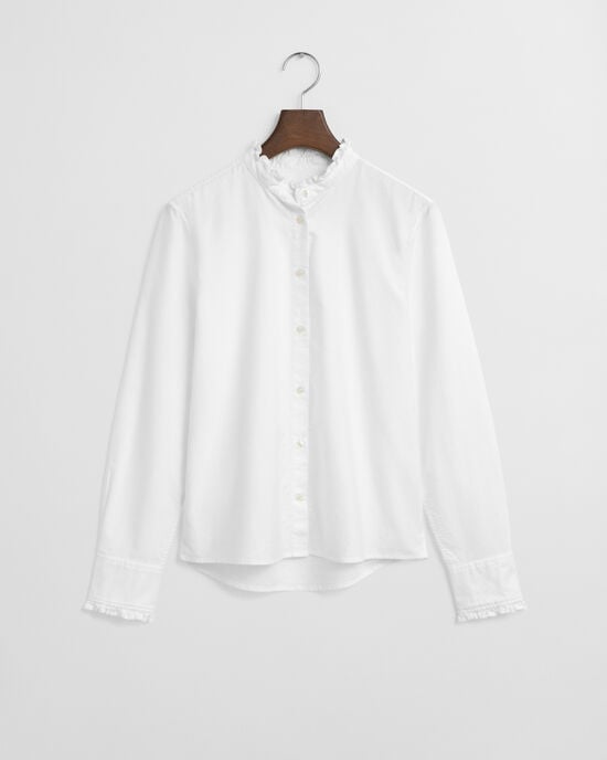 Klassieke Oxford-blouse met ruche
