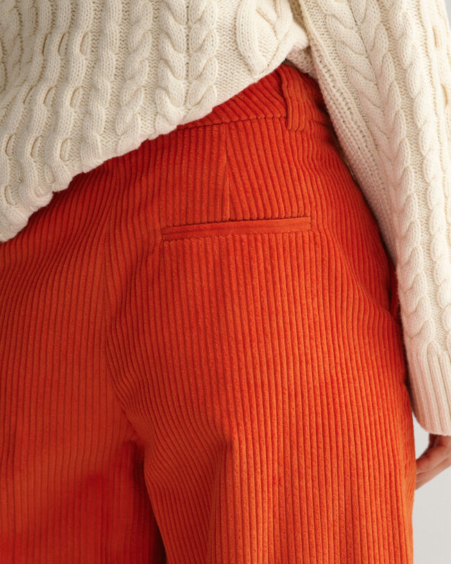 Corduroy broek met hoge taille en wijde pijp