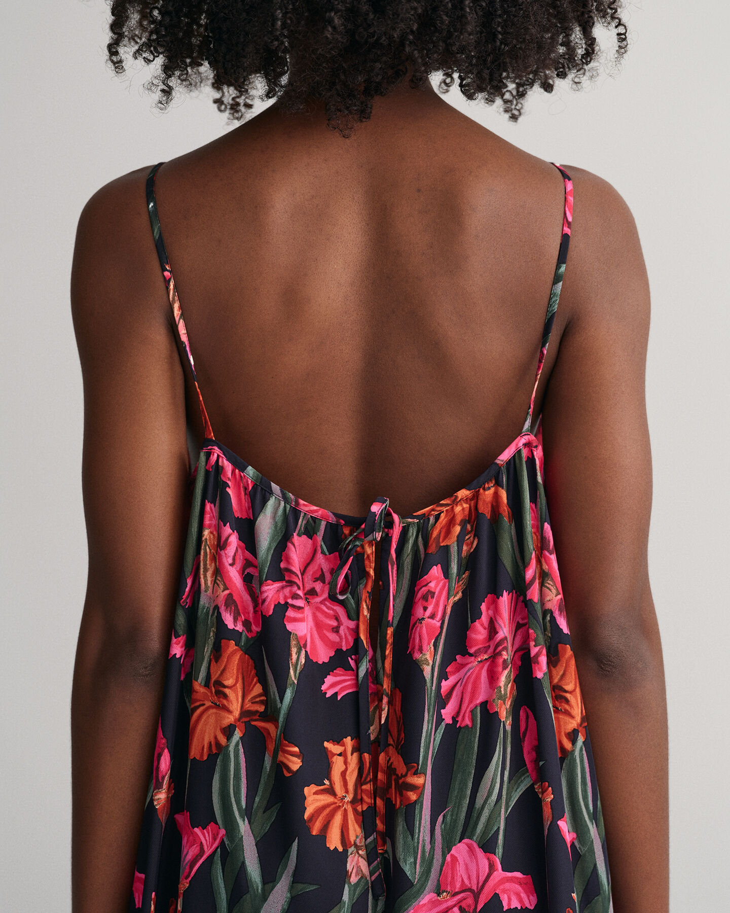 Maxi-jurk met spaghettibandjes en print