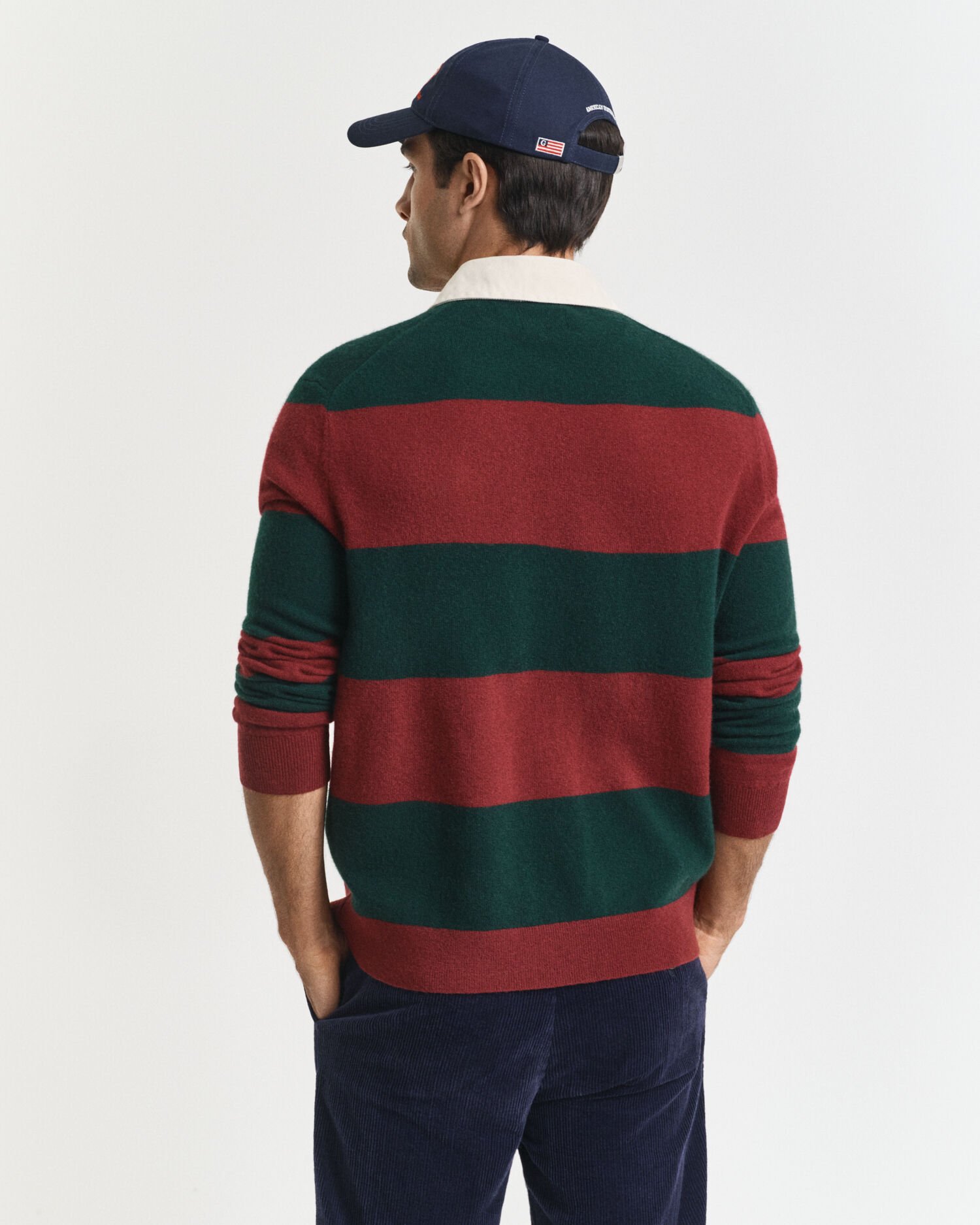 Gestreepte Rugger-trui van extra fijne lamswol