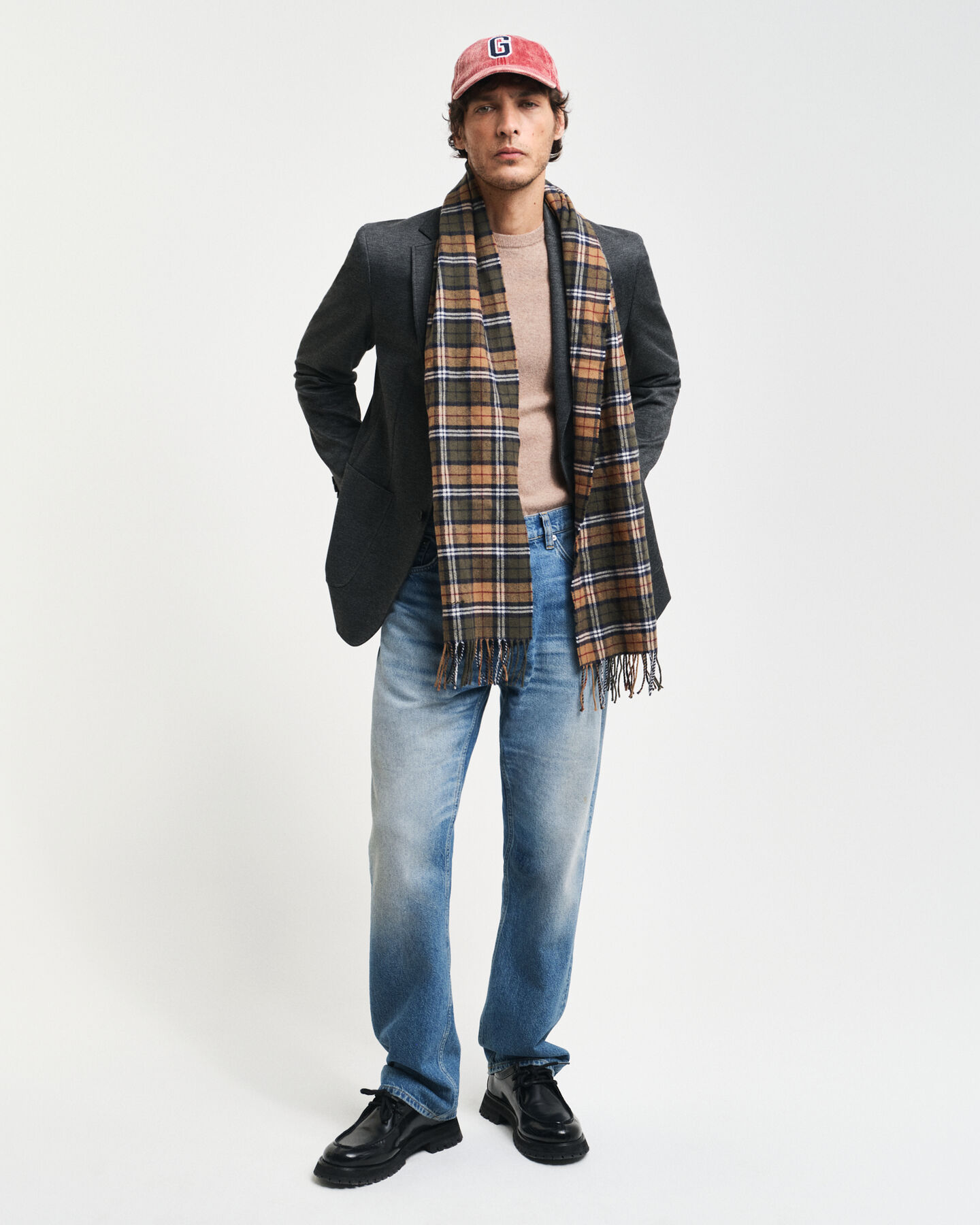 Blazer van tweekleurige keper-jersey