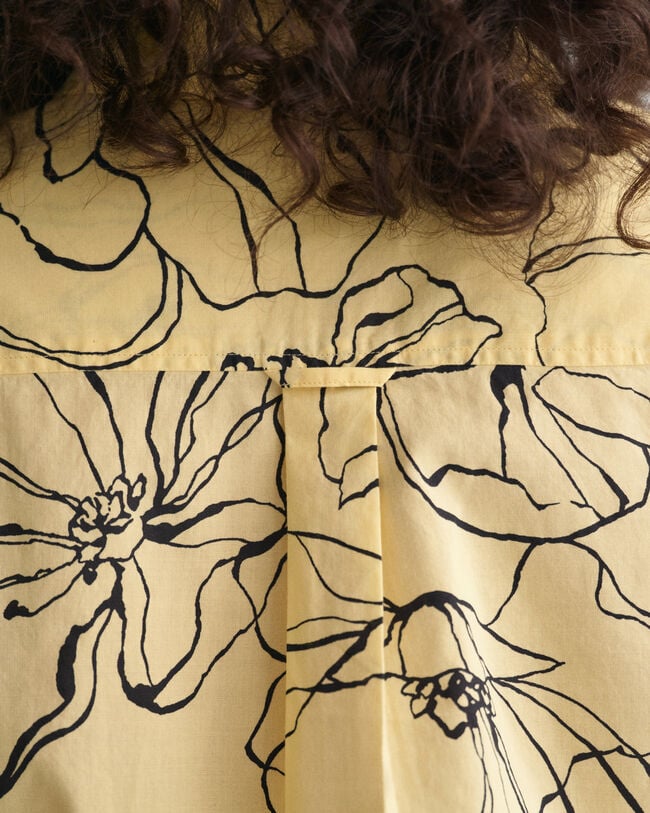 Regular Fit Line Drawing blouse van katoenen voile