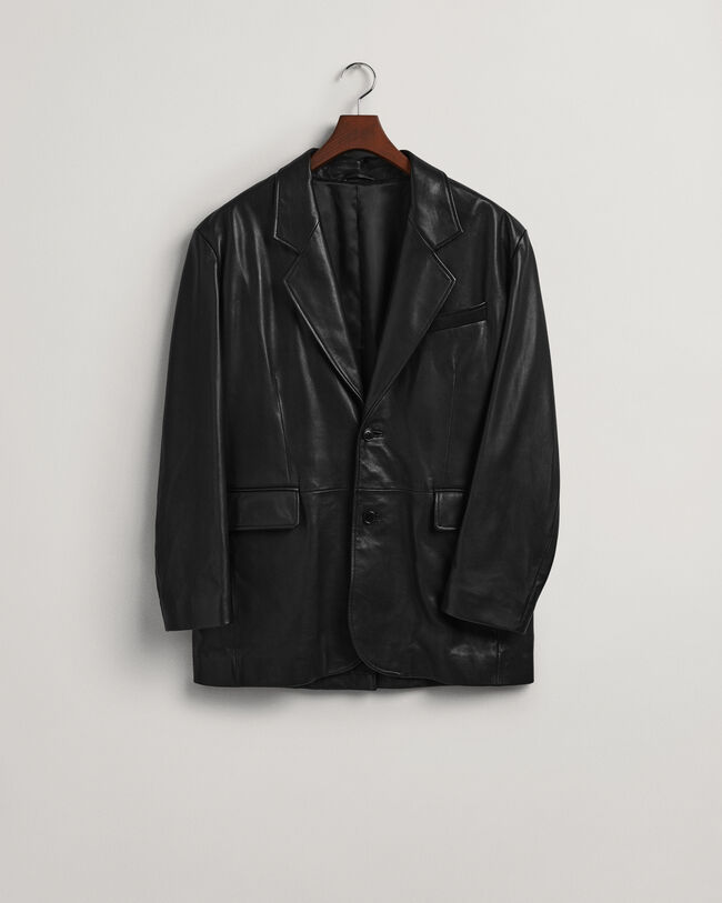 Oversized leren blazer
