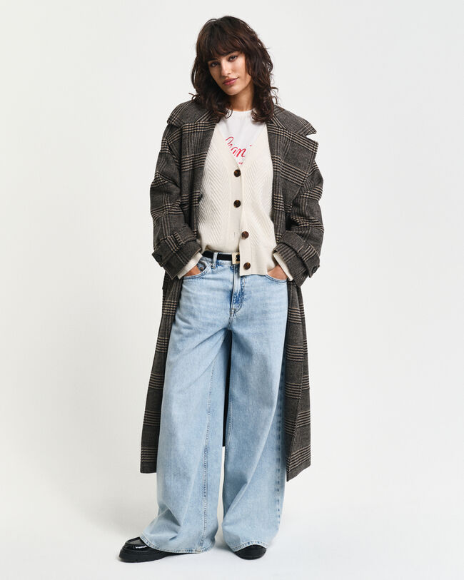 Vest met V-hals en visgraatmotief