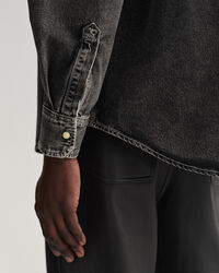 Oversized overhemd van zware kwaliteit gewassen denim