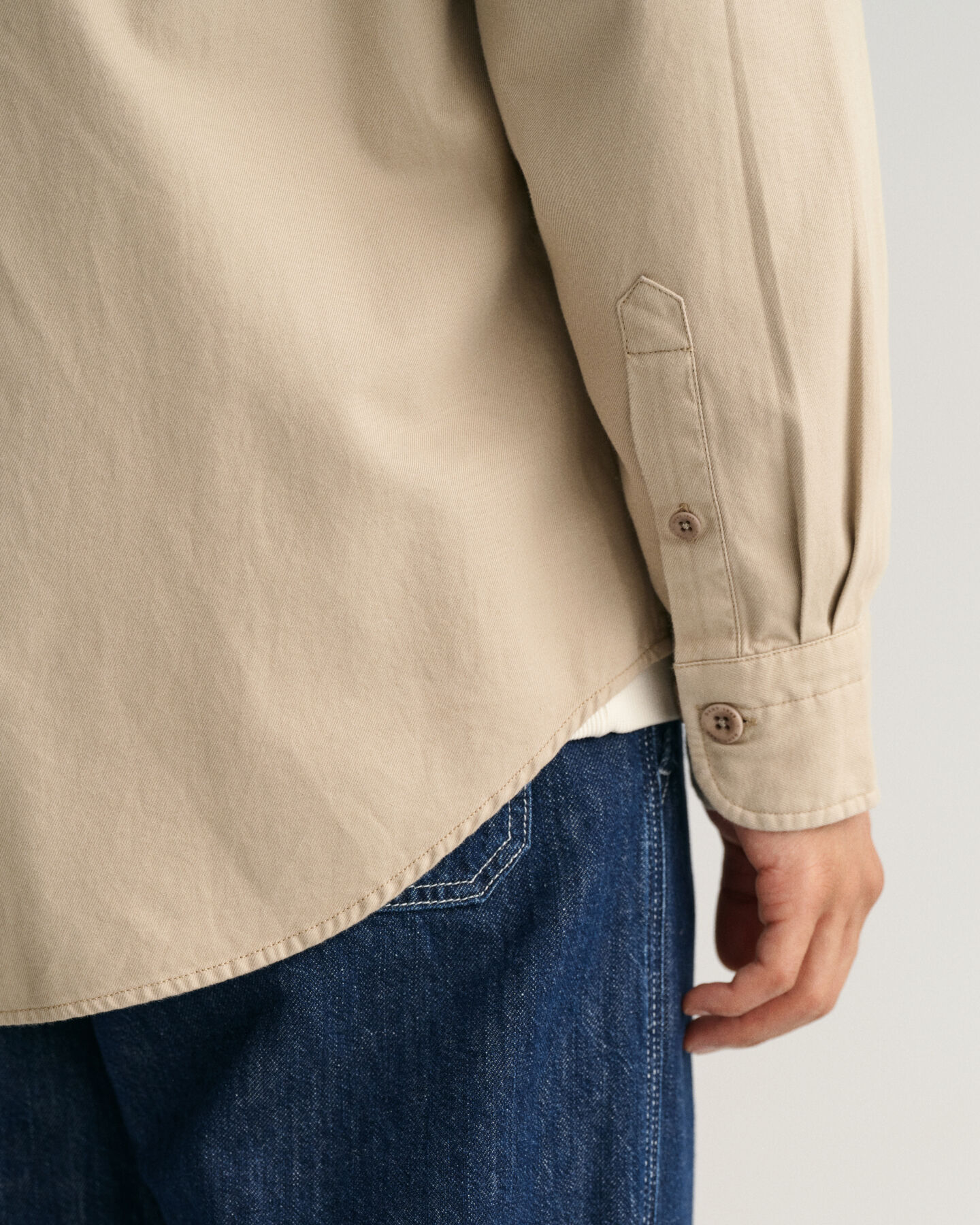 Relaxed Fit Solid overhemd van keperstof