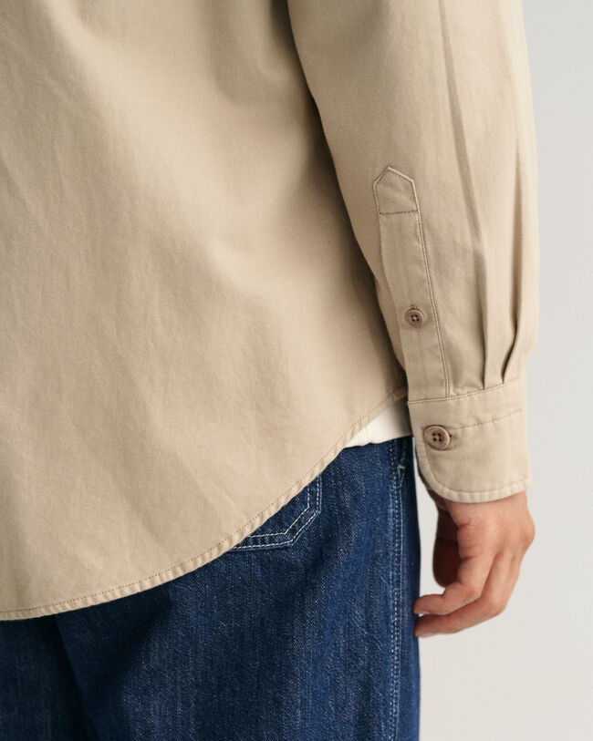 Relaxed Fit Solid overhemd van keperstof