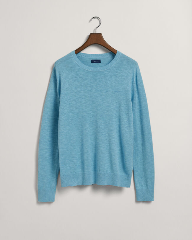 Sweater met ronde hals van katoen en linnen