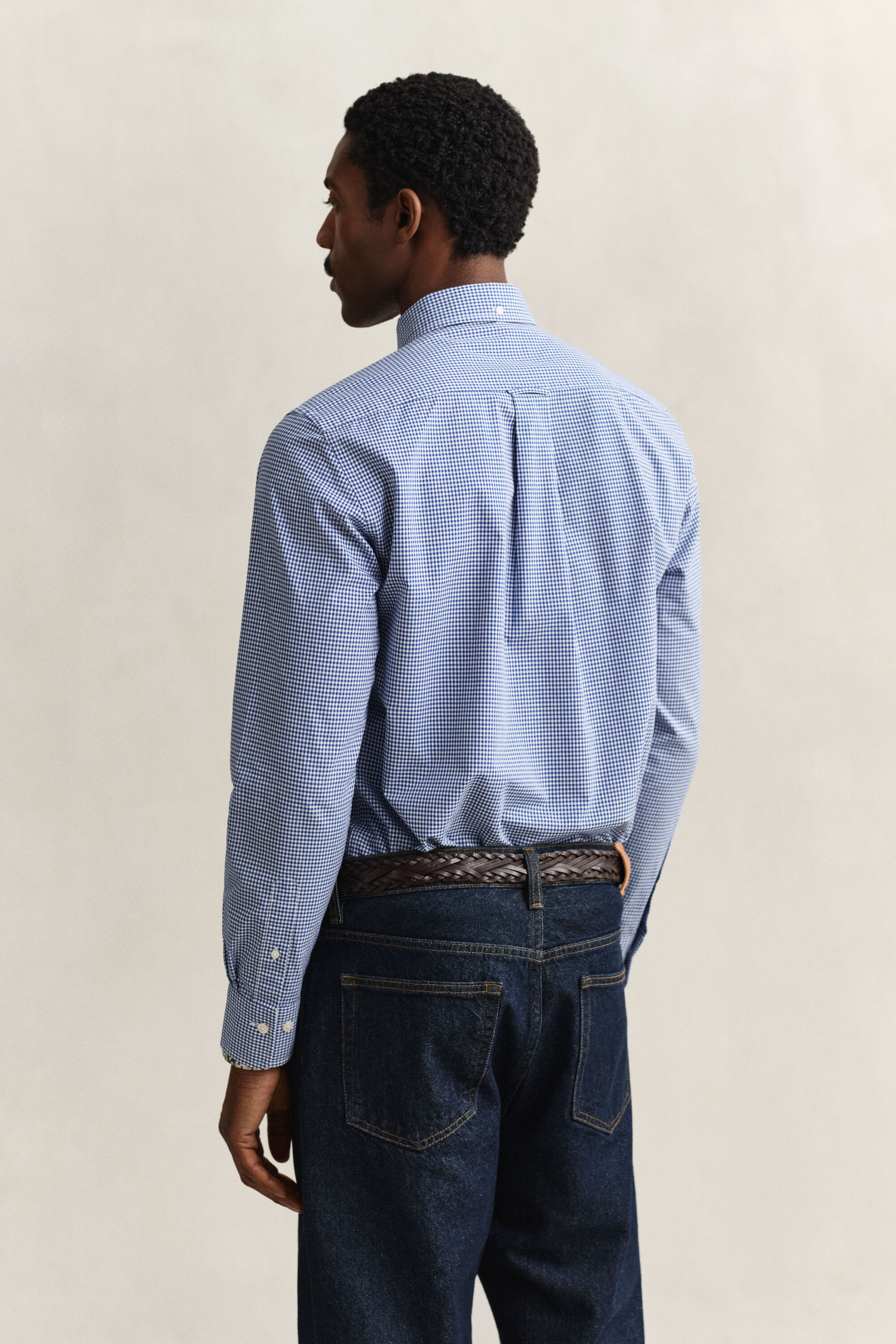 Klassiek poplin overoverhemd met Gingham-ruitje