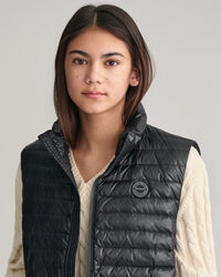 Teens glanzende lichtgewicht bodywarmer met wattering