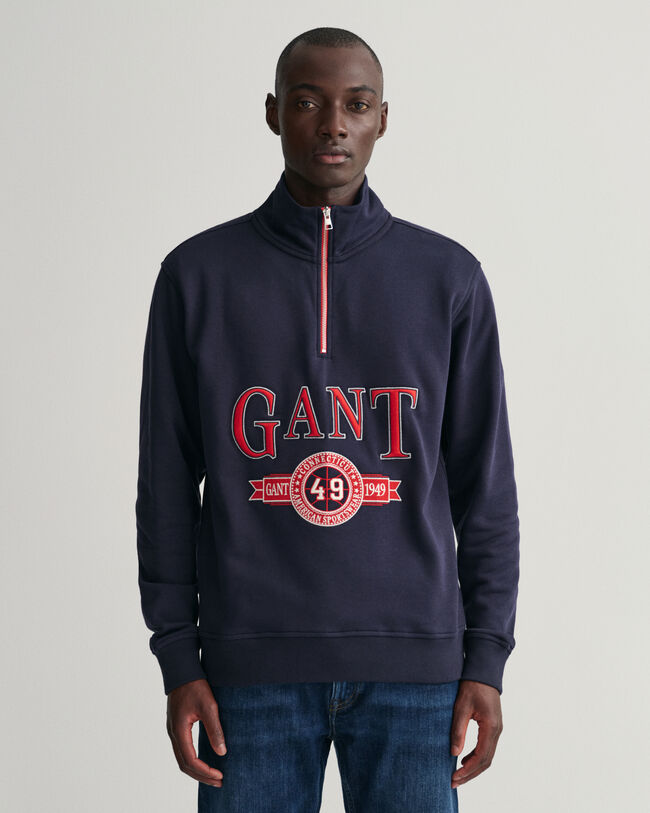 Retro Crest sweatshirt met korte rits