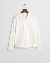 Shield piqué poloshirt met lange mouwen