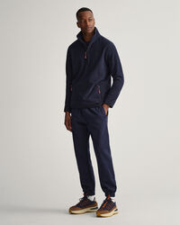 Lichte fleece sweater met korte rits