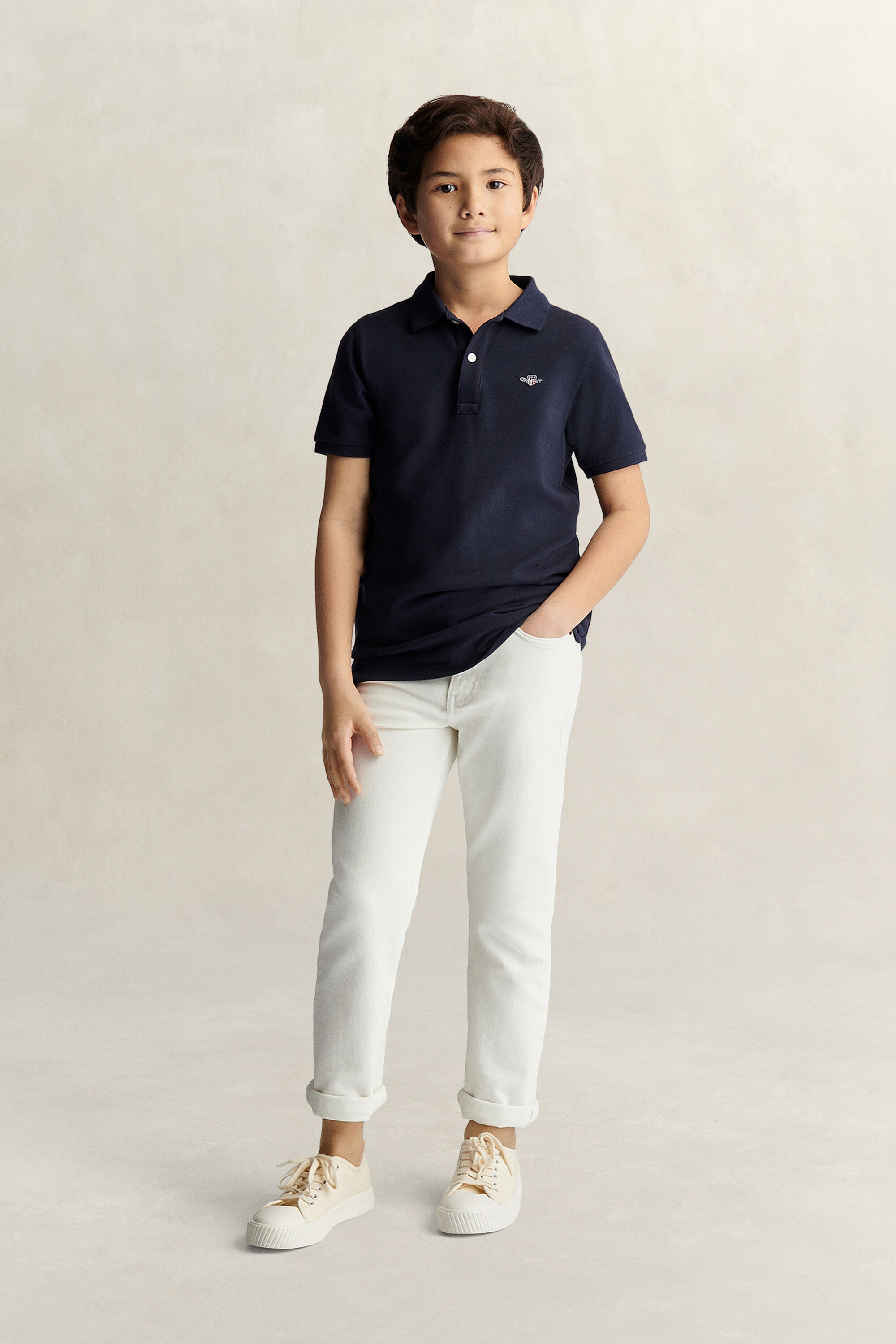 Poloshirt met schild voor tieners