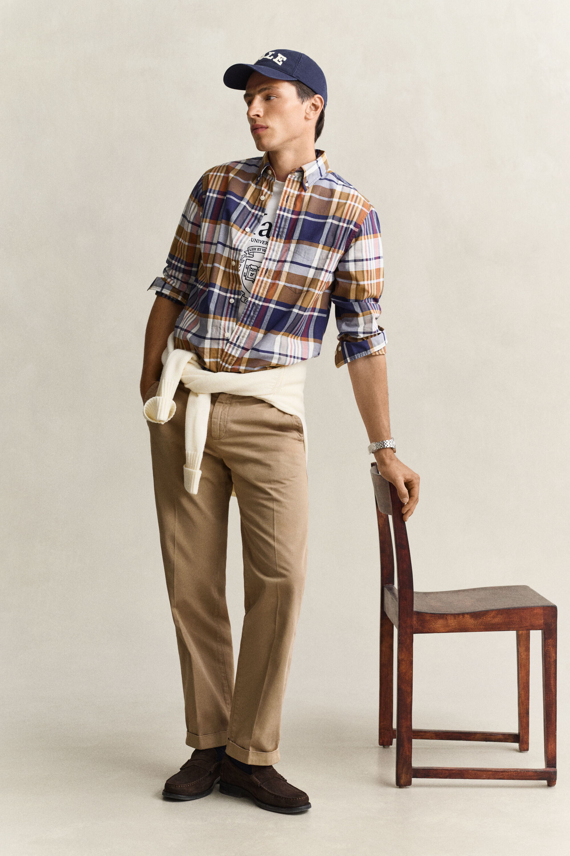Gant x Yale geruit poplin overhemd