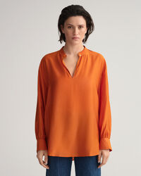Popover blouse van lyocell en zijde