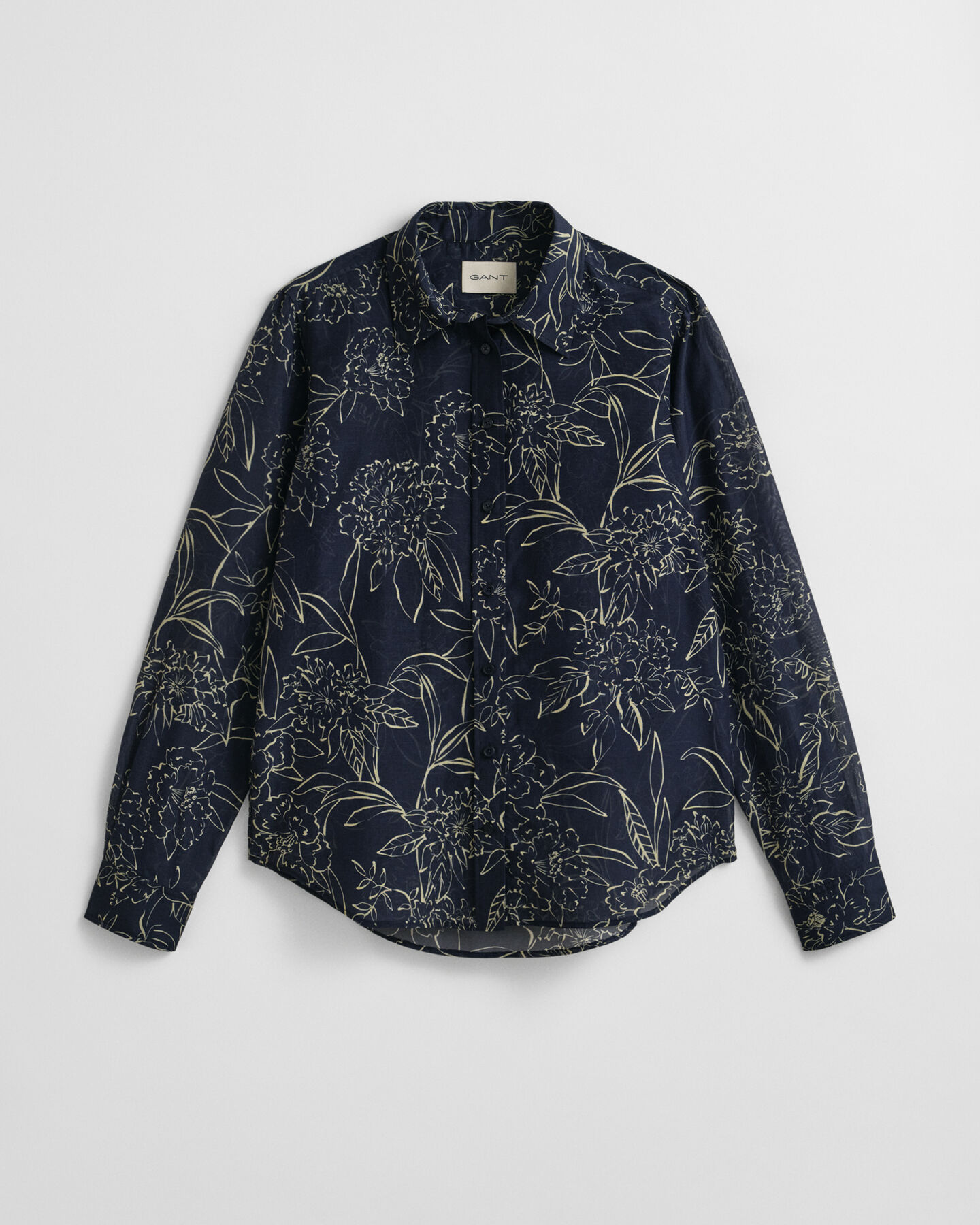 Regular Fit overhemd met bloemenprint van katoen en zijde