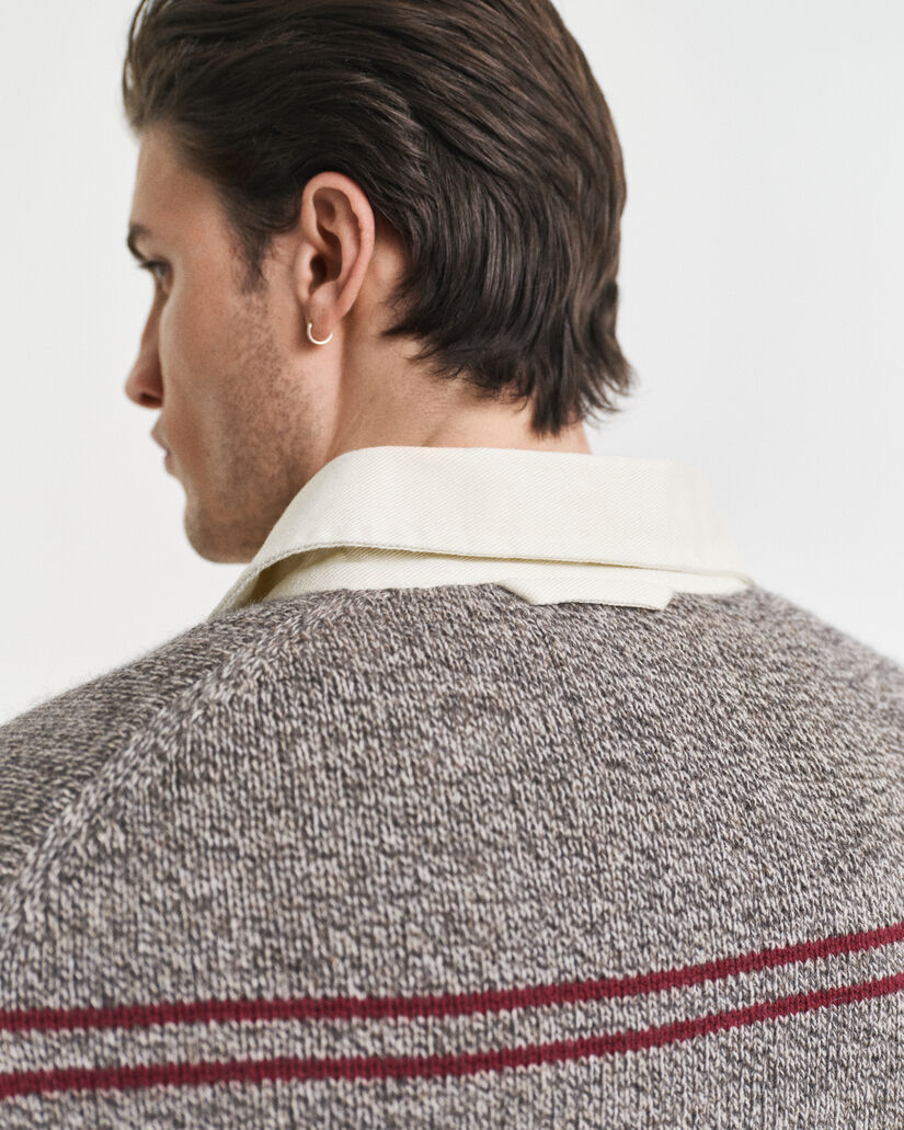 Gestreepte polotrui van wolmix